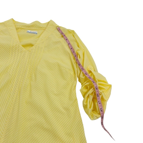 Columbia 3Q Sunrise Tunic Size Medium Yellow And White Stripes Long Sleeves - Picture 9 of 11